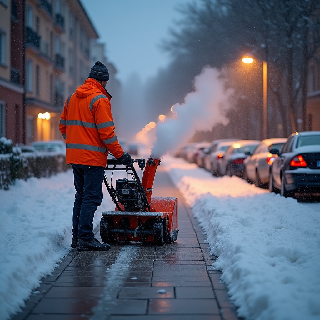 Winterdienst Schneeräumung an Wohnanlage